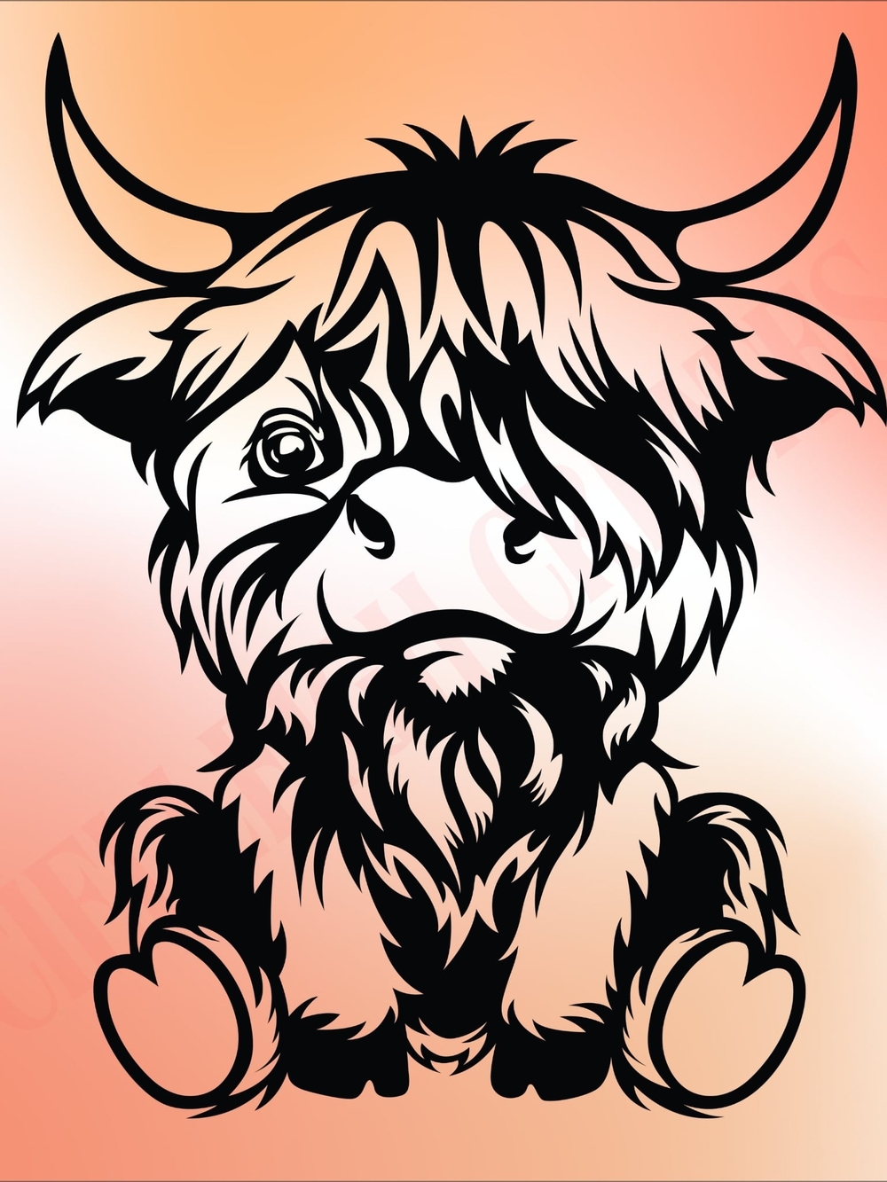 *2 For $20* Cute Highland Cow  Handcrafted Vinyl Decal Sticker